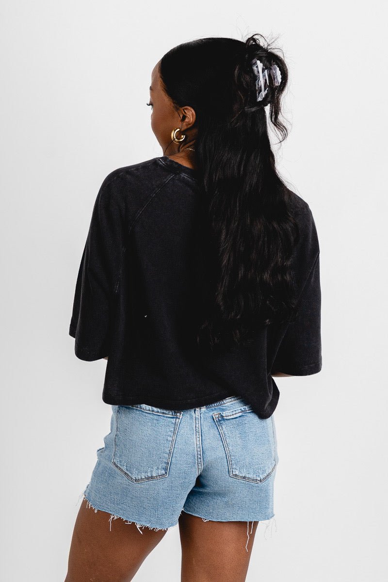 Boxy short sleeve t-shirt black