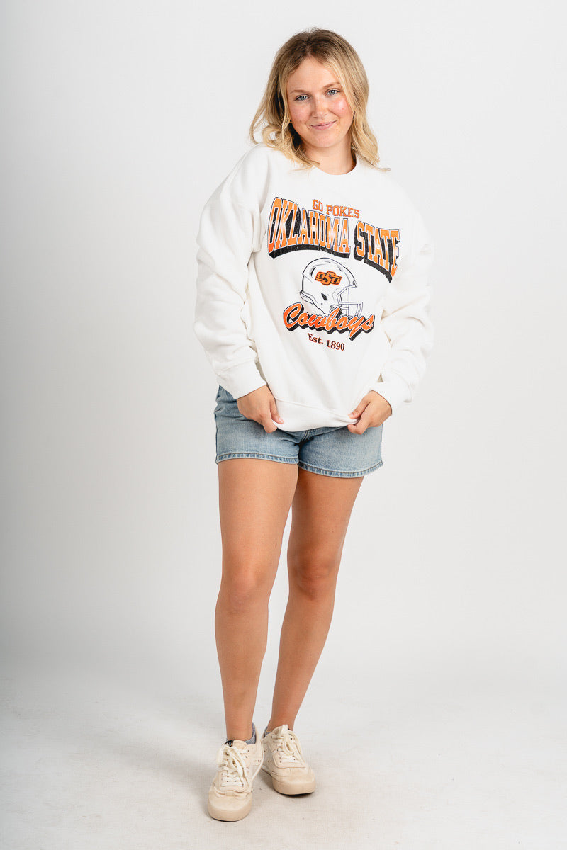 OSU OSU Cowboys classic era sweatshirt white Sweatshirt | Lush Fashion Lounge Trendy Oklahoma State Cowboys Apparel & Cute Gameday T-Shirts