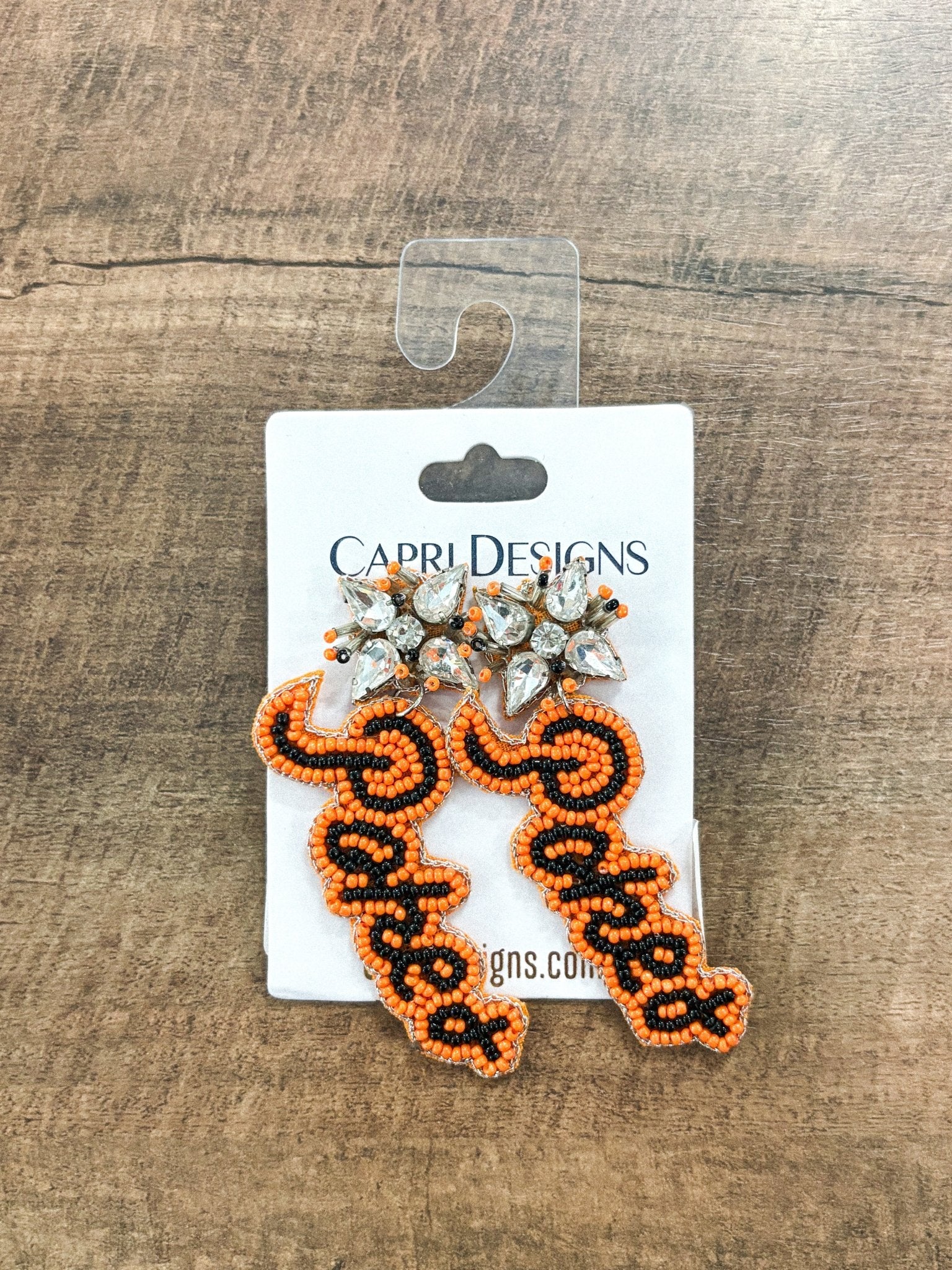 OSU Cowboys rhinestone beaded earrings
