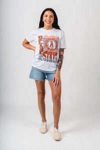 OSU OSU Cowboys crest lines unisex t-shirt ash T-shirt | Lush Fashion Lounge Trendy Oklahoma State Cowboys Apparel & Cute Gameday T-Shirts