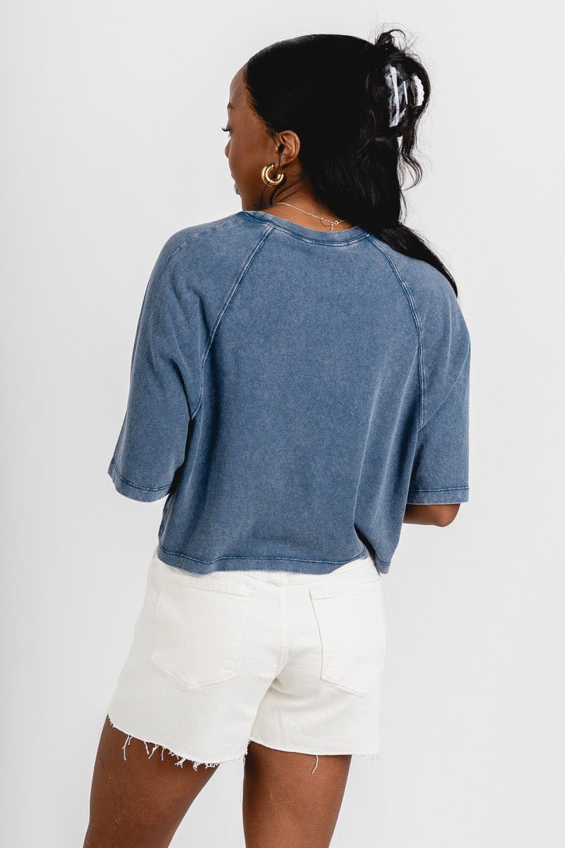 Boxy short sleeve t-shirt navy