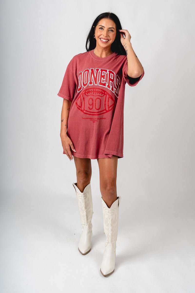 OU OU Sooners campus classic oversized t-shirt crimson T-shirt | Lush Fashion Lounge Trendy Oklahoma University Sooners Apparel & Cute Gameday T-Shirts