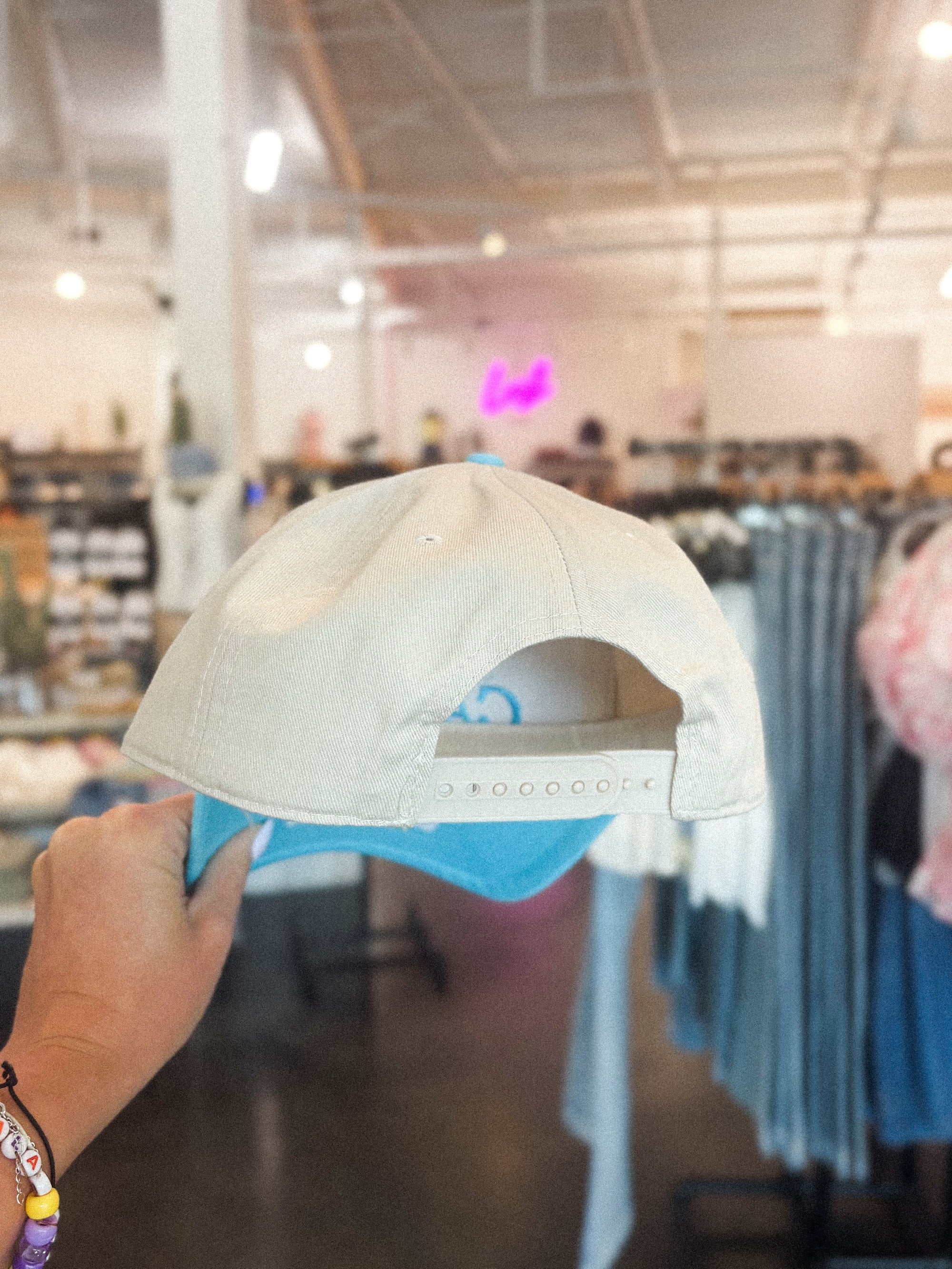 Boat captain hat natural/aqua