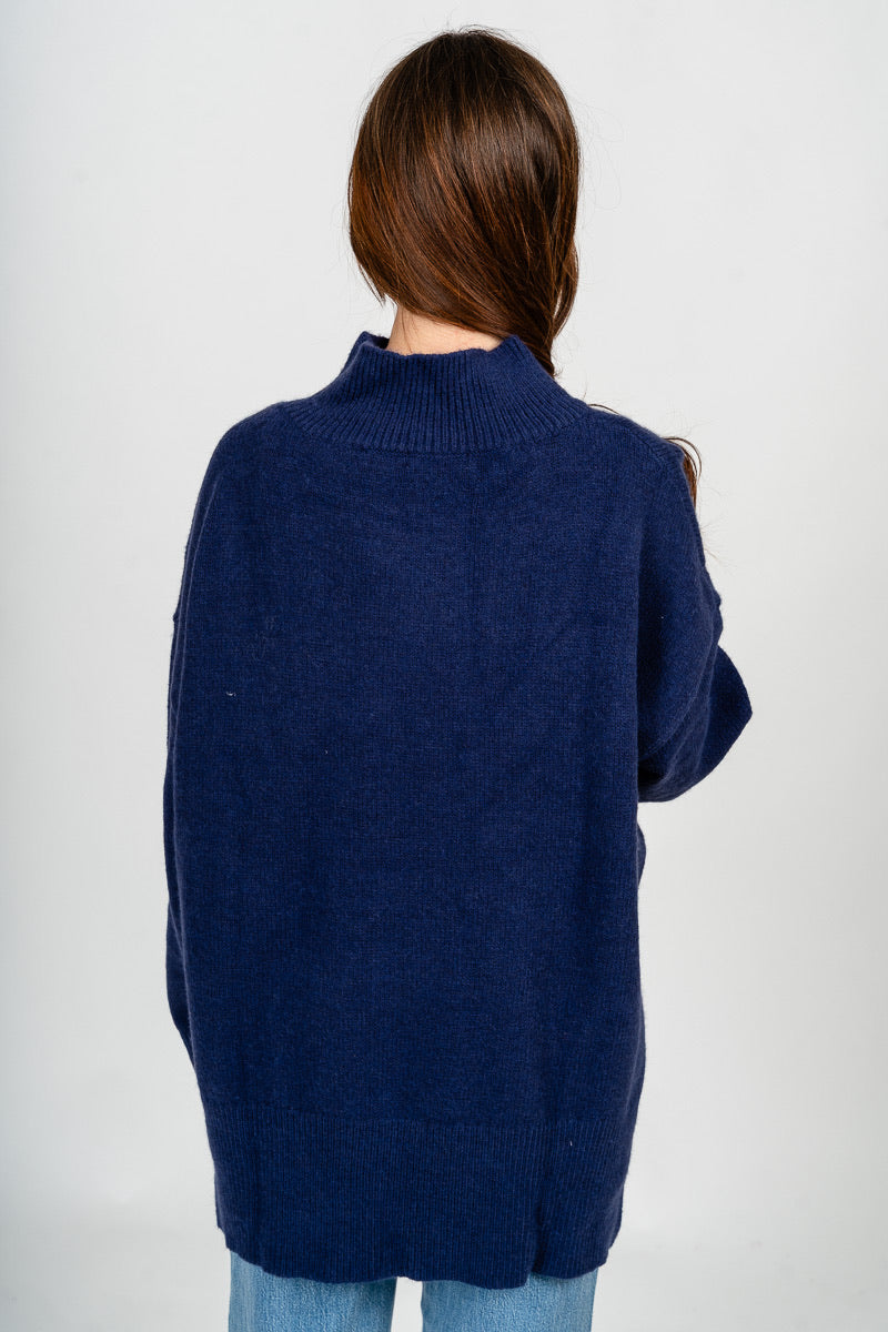 Mock neck oversized sweater twilight