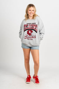 OU OU Sooners classic era sweatshirt heather grey Sweatshirt | Lush Fashion Lounge Trendy Oklahoma University Sooners Apparel & Cute Gameday T-Shirts