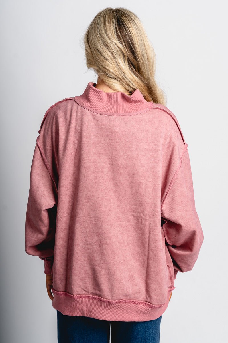 Mock neck sweatshirt mauve
