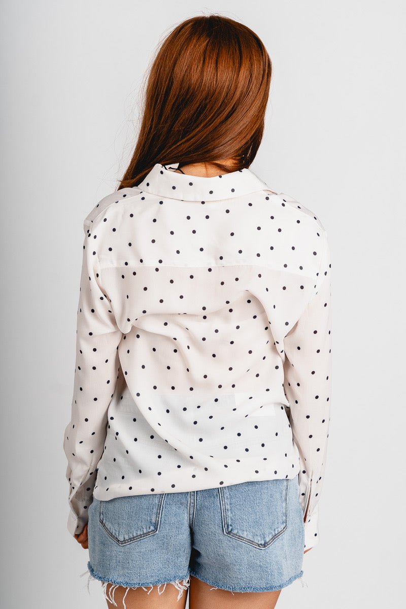 Polka dot blouse vanilla