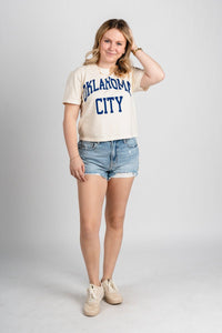 Oklahoma City simple comfort colors crop t-shirt - Oklahoma City inspired graphic t-shirts at Lush Fashion Lounge Boutique in Oklahoma City