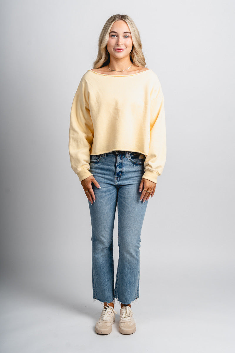 Off shoulder sweatshirt butter yellow