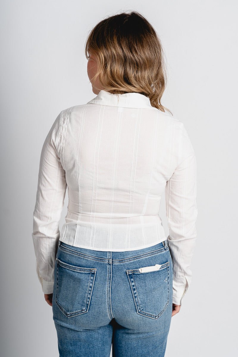 Pippa button up top off white