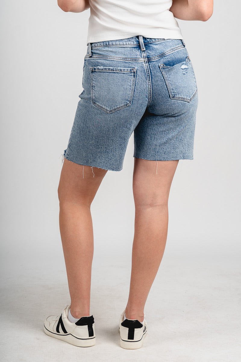 Vervet mid rise distressed shorts eminence - Adorable Shorts - Stylish Vacation T-Shirts at Lush Fashion Lounge Boutique in Oklahoma City