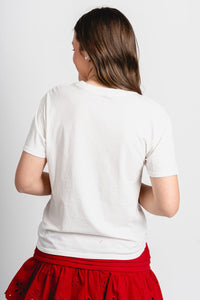 Z Supply cheers boyfriend tee sea salt - Z Supply T-shirt - Z Supply Tees & Tanks at Lush Fashion Lounge Trendy Boutique Oklahoma City