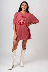 OU OU Sooners 1890 football oversized t-shirt crimson T-shirt | Lush Fashion Lounge Trendy Oklahoma University Sooners Apparel & Cute Gameday T-Shirts
