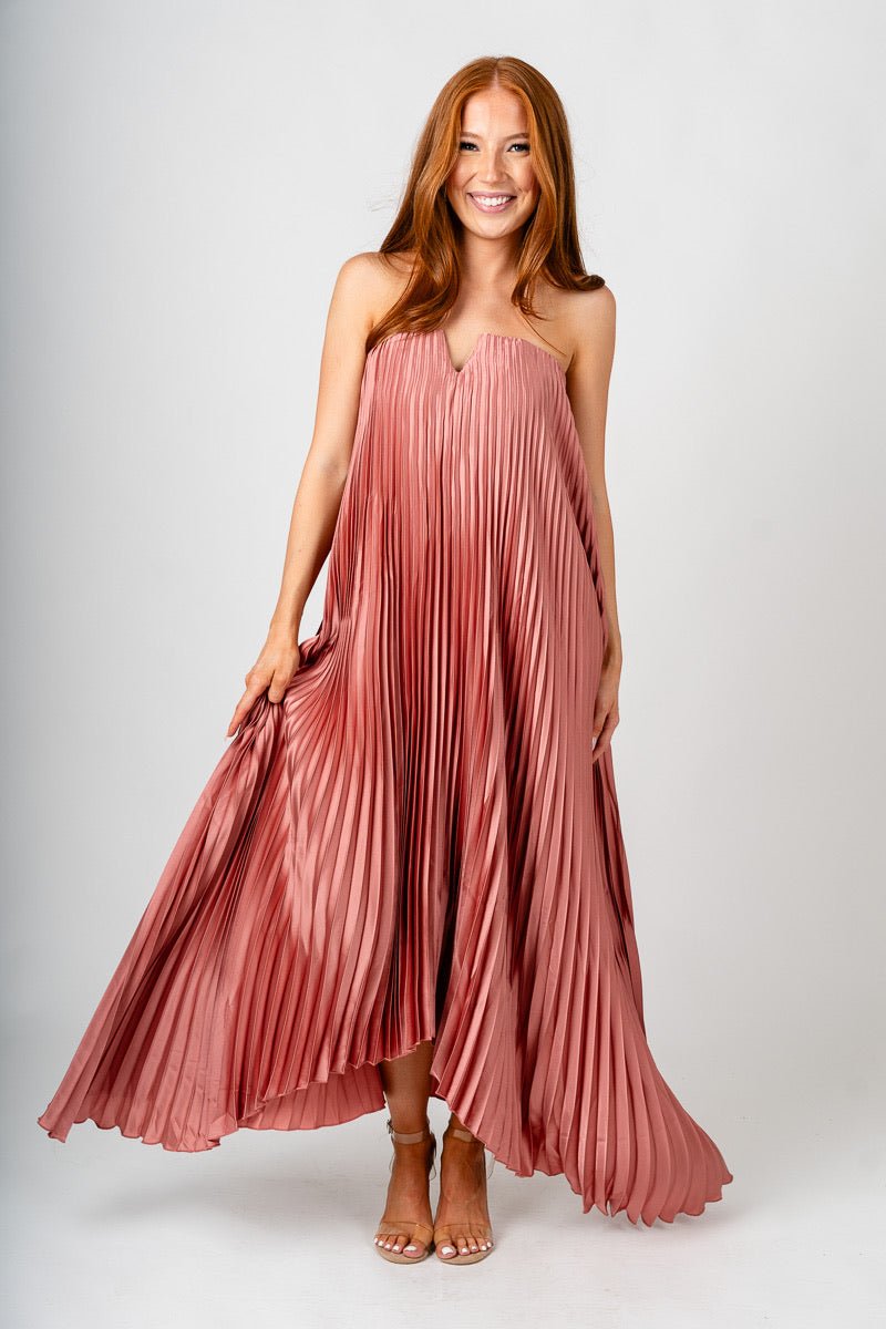 Pleated maxi dress hazel - Cute dress - Trendy Dresses at Lush Fashion Lounge Boutique in Oklahoma City
