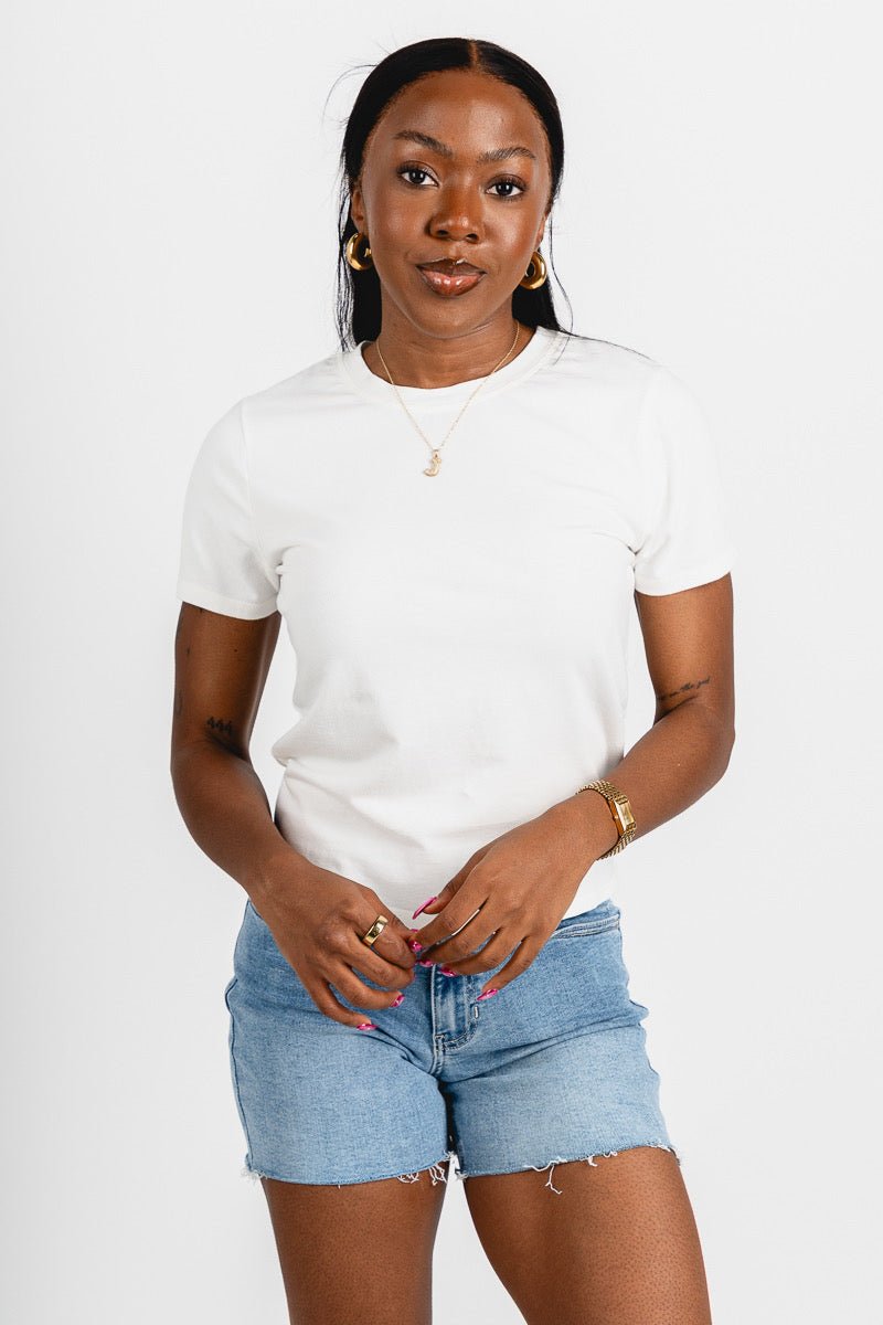 Washed short sleeve t-shirt white
