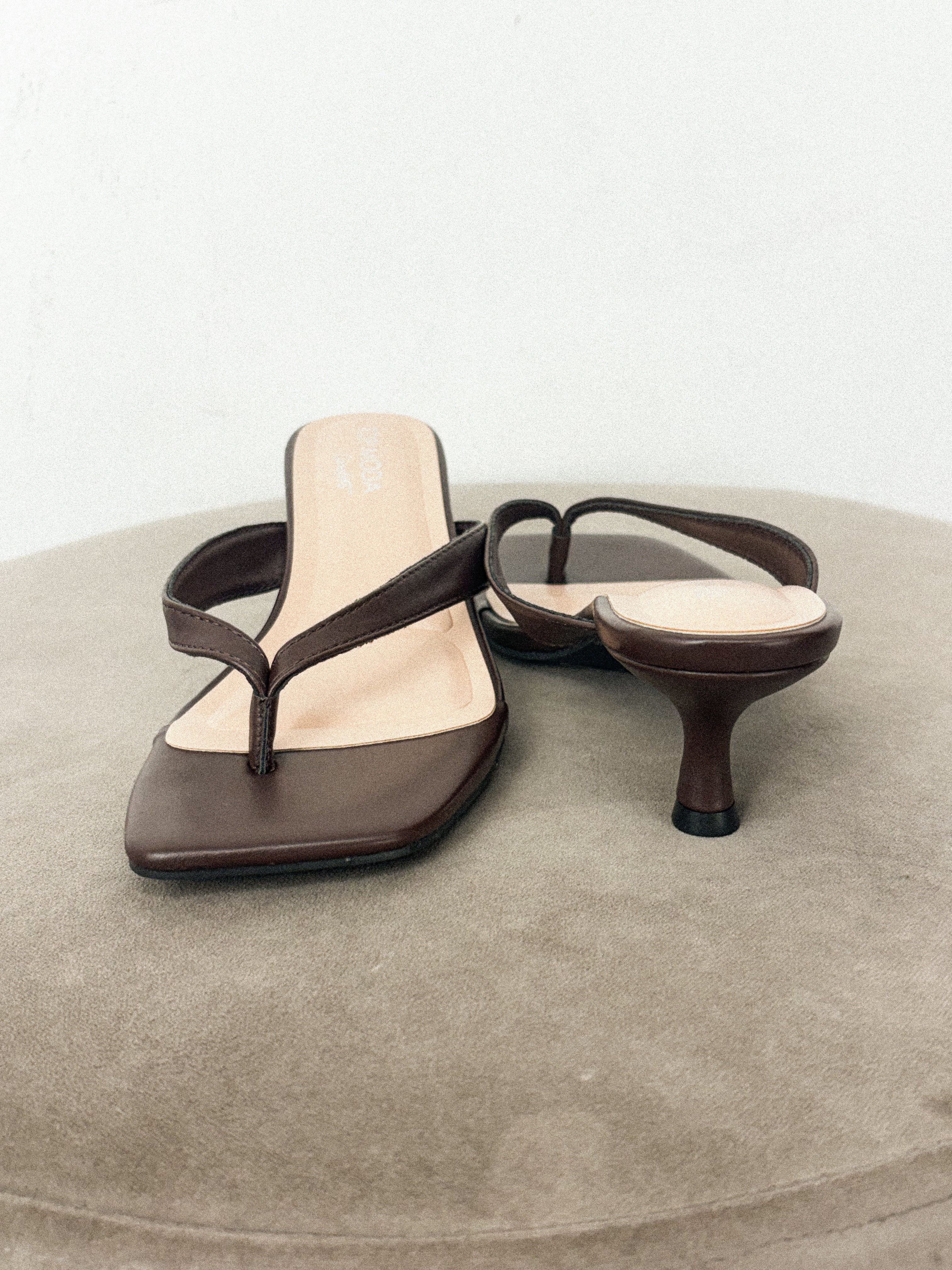 Lettie flip flop kitten heel brown - Trendy shoes - Fashion Shoes at Lush Fashion Lounge Boutique in Oklahoma City