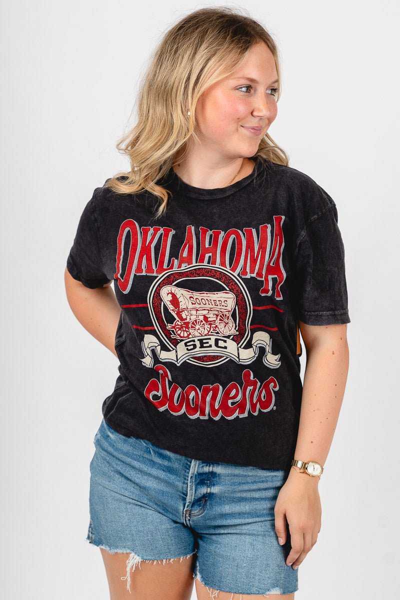 OU OU Sooners schooner SEC unisex t-shirt vintage black T-shirt | Lush Fashion Lounge Trendy Oklahoma University Sooners Apparel & Cute Gameday T-Shirts