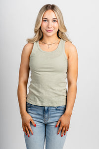 Z Supply classic slub tank top bay leaf - Z Supply Tank Top - Z Supply Apparel at Lush Fashion Lounge Trendy Boutique Oklahoma City