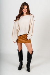 Suede mini skirt chestnut | Lush Fashion Lounge: boutique fashion skirts, affordable boutique skirts, cute affordable skirts