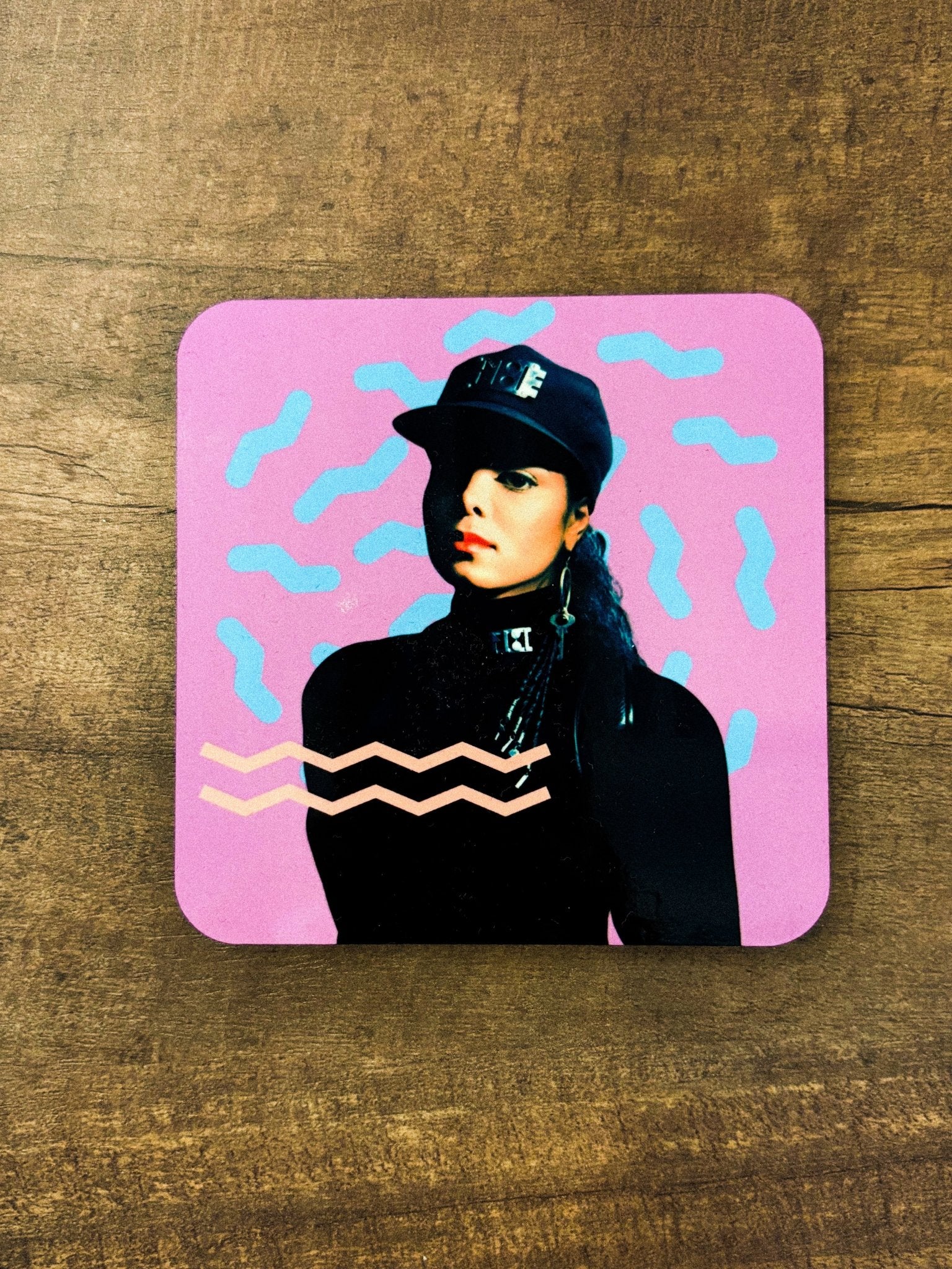 Art Wow pop culture cork coaster janet - Trendy Gifts at Lush Fashion Lounge Boutique in Oklahoma City