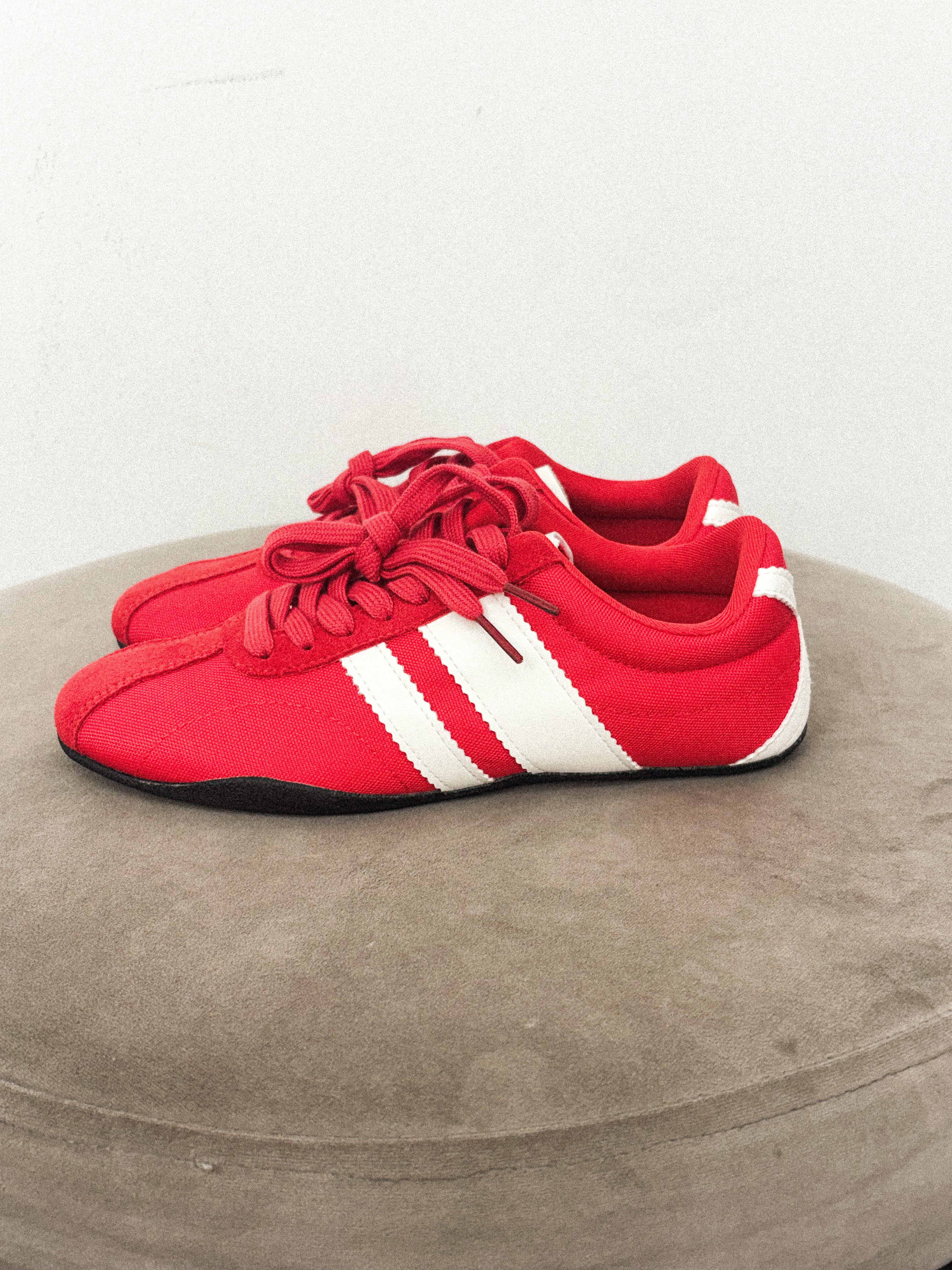 Target lace up sneaker red/white - Trendy sneakers - Fashion Shoes at Lush Fashion Lounge Boutique in Oklahoma City