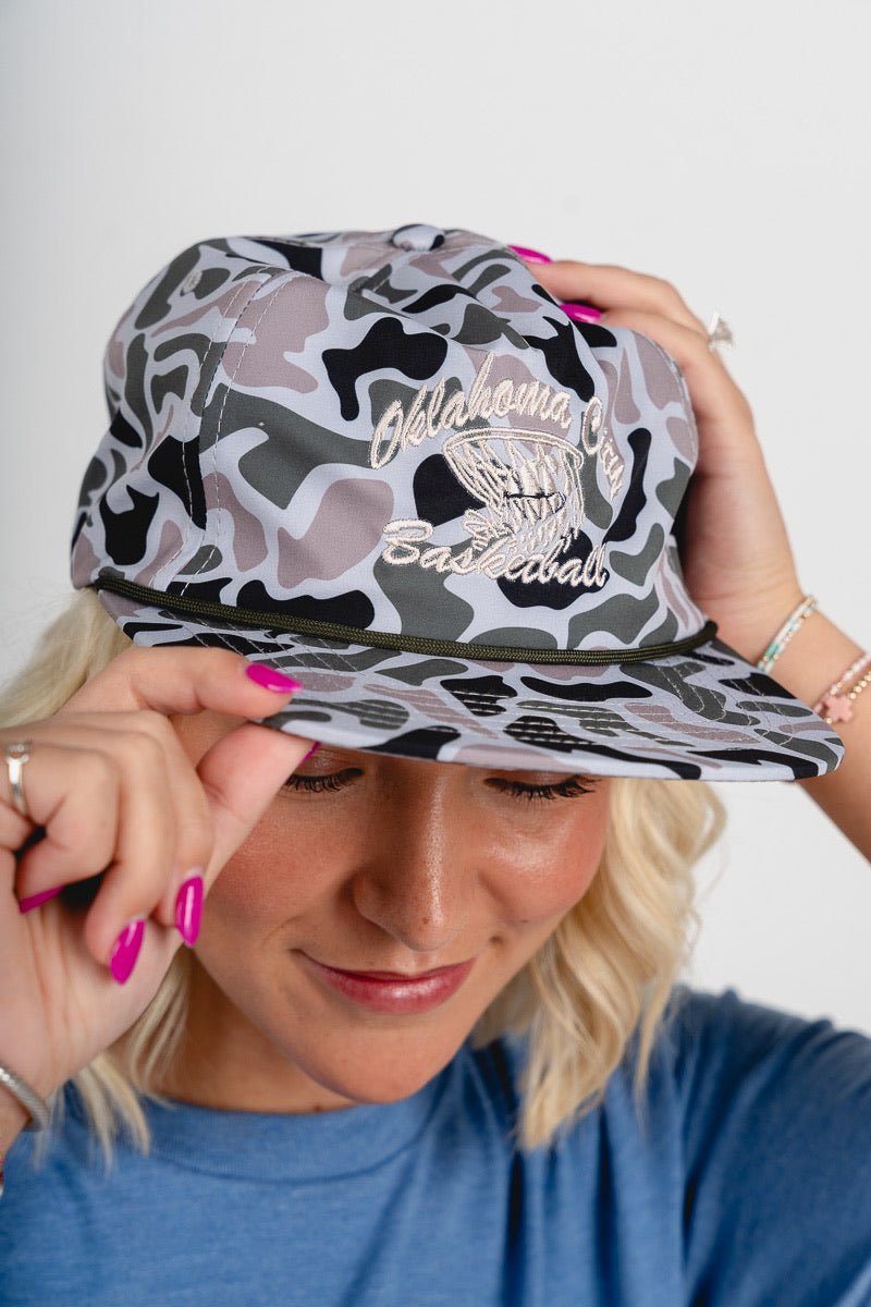 OKC basketball swish camo rope hat - Trendy Hats at Lush Fashion Lounge Boutique in Oklahoma City