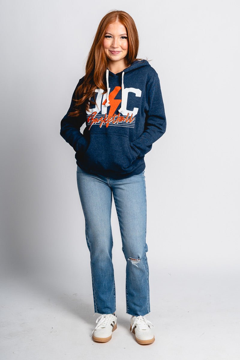 OKC basketball bolt lines hoodie navy