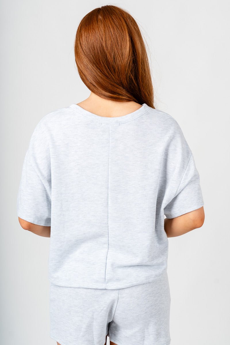 French terry crop top heather grey