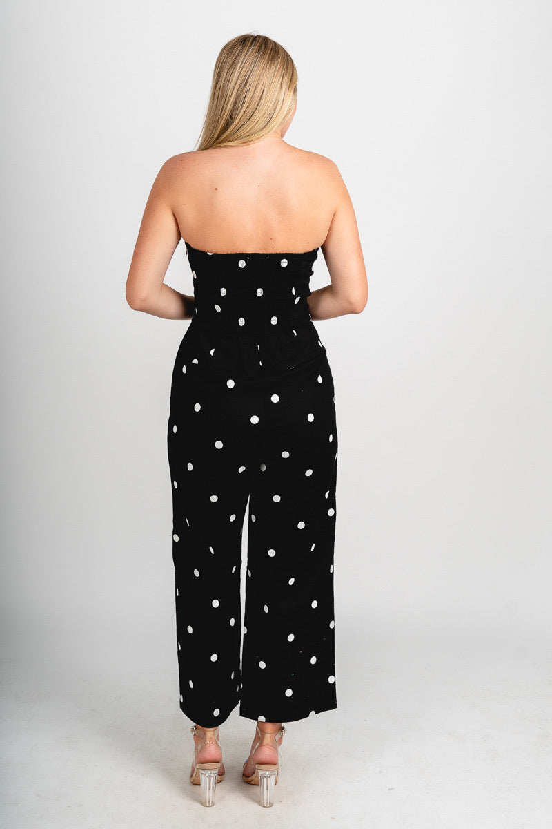Polka dot jumpsuit black/cream