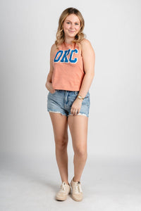 OKC block racerback tank top - Oklahoma City inspired graphic t-shirts at Lush Fashion Lounge Boutique in Oklahoma City
