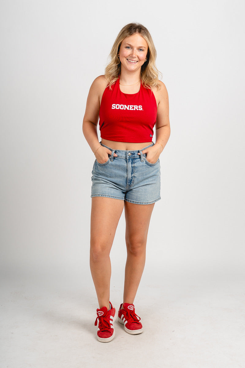 OU OU Sooners tailgate halter top cardinal halter top | Lush Fashion Lounge Trendy Oklahoma University Sooners Apparel & Cute Gameday T-Shirts