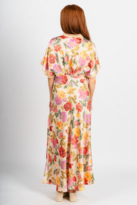 Floral lace trim maxi dress romantic garden - Fun dress - Unique Getaway Gear at Lush Fashion Lounge Boutique in Oklahoma