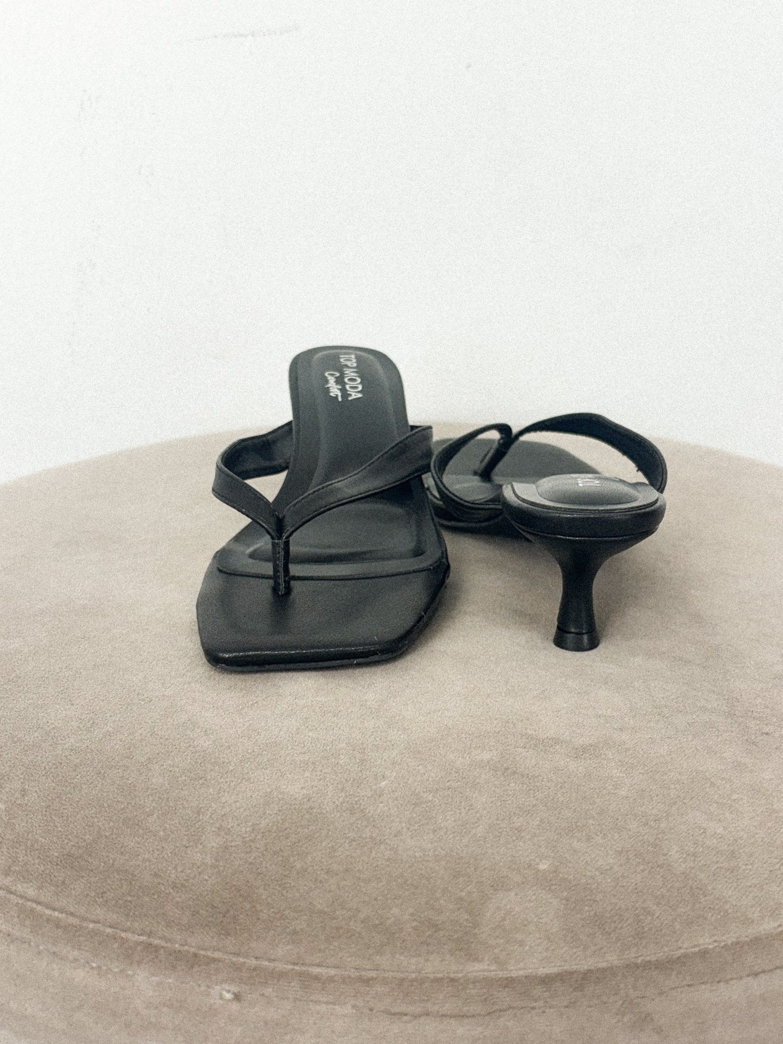 Lettie flip flop kitten heel black - Affordable shoes - Boutique Shoes at Lush Fashion Lounge Boutique in Oklahoma City