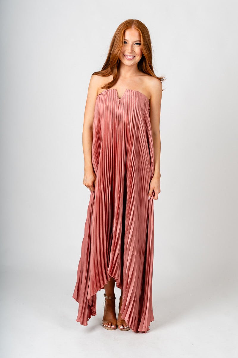 Pleated maxi dress hazel - Affordable dress - Boutique Dresses at Lush Fashion Lounge Boutique in Oklahoma City
