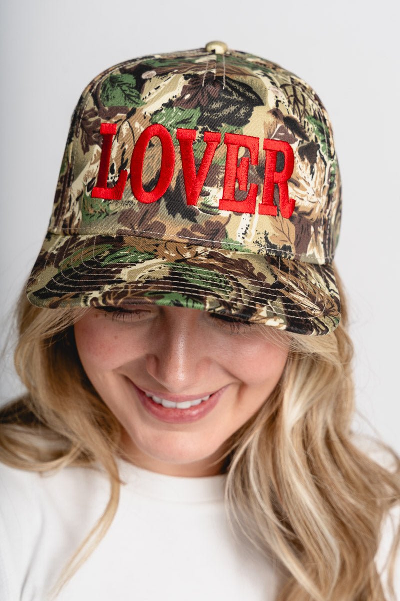Lover camo hat - Trendy T-Shirts for Valentine's Day at Lush Fashion Lounge Boutique in Oklahoma City