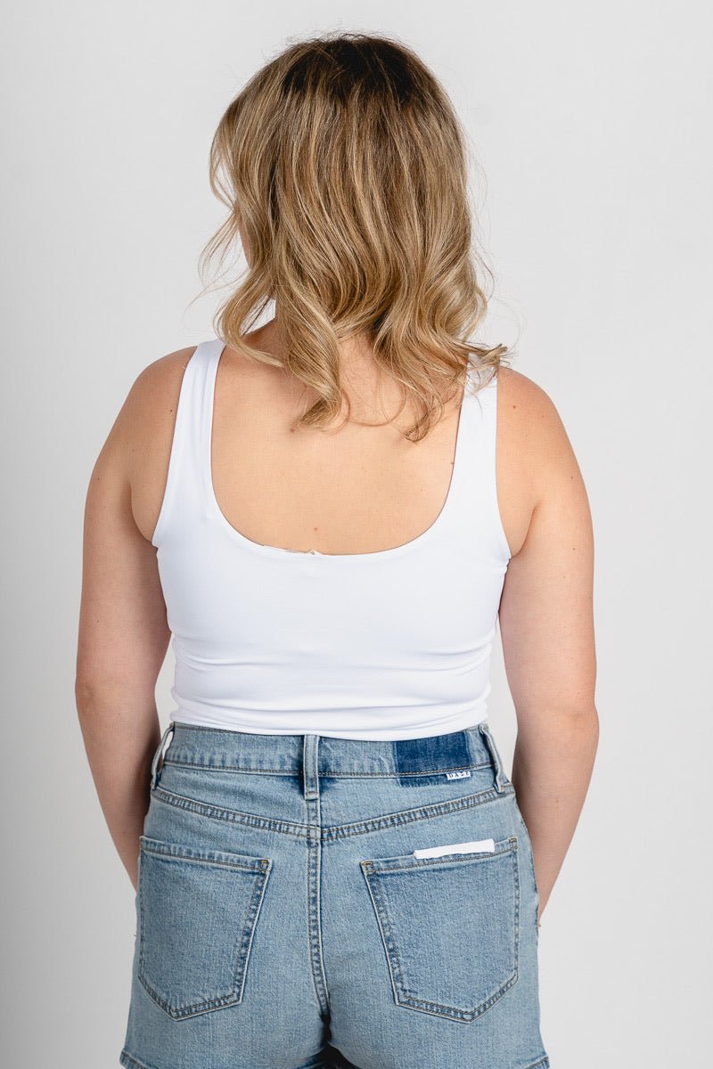 Scoop neck bodysuit off white