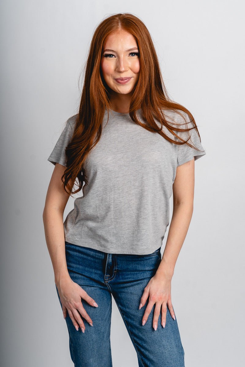Z Supply tourist tee heather grey - Z Supply T-shirt - Z Supply Tops, Dresses, Tanks, Tees, Cardigans, Joggers and Loungewear at Lush Fashion Lounge