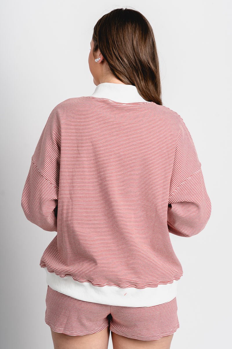 XOXO striped sweatshirt red/cream