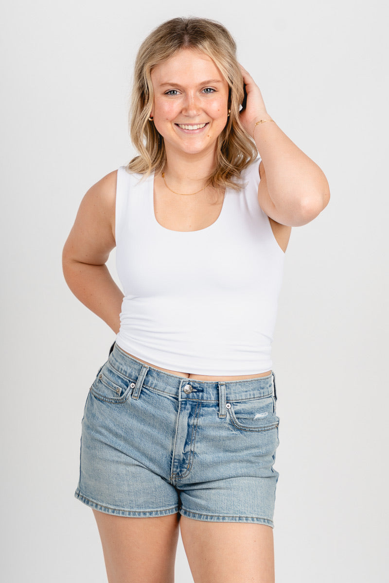 Double layer tank top white