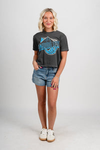 OKC basketball abstract ball crop tee vintage black - Oklahoma City inspired graphic t-shirts at Lush Fashion Lounge Boutique in Oklahoma City