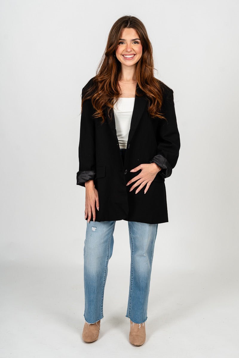 Oversized blazer black – Fashionable Jackets | Trendy Blazers at Lush Fashion Lounge Boutique in Oklahoma City