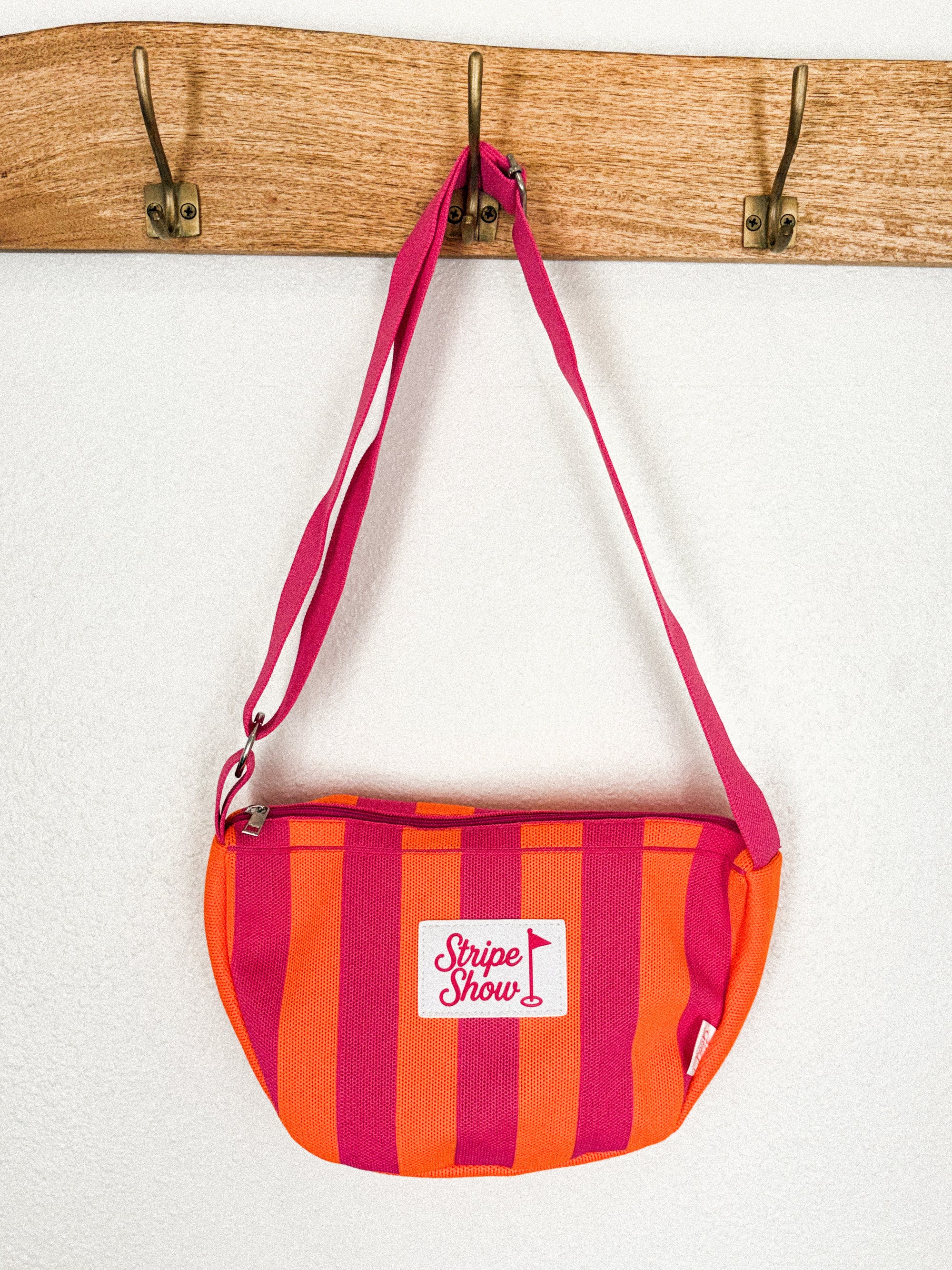 Stripe show striped crossbody bag pink/orange