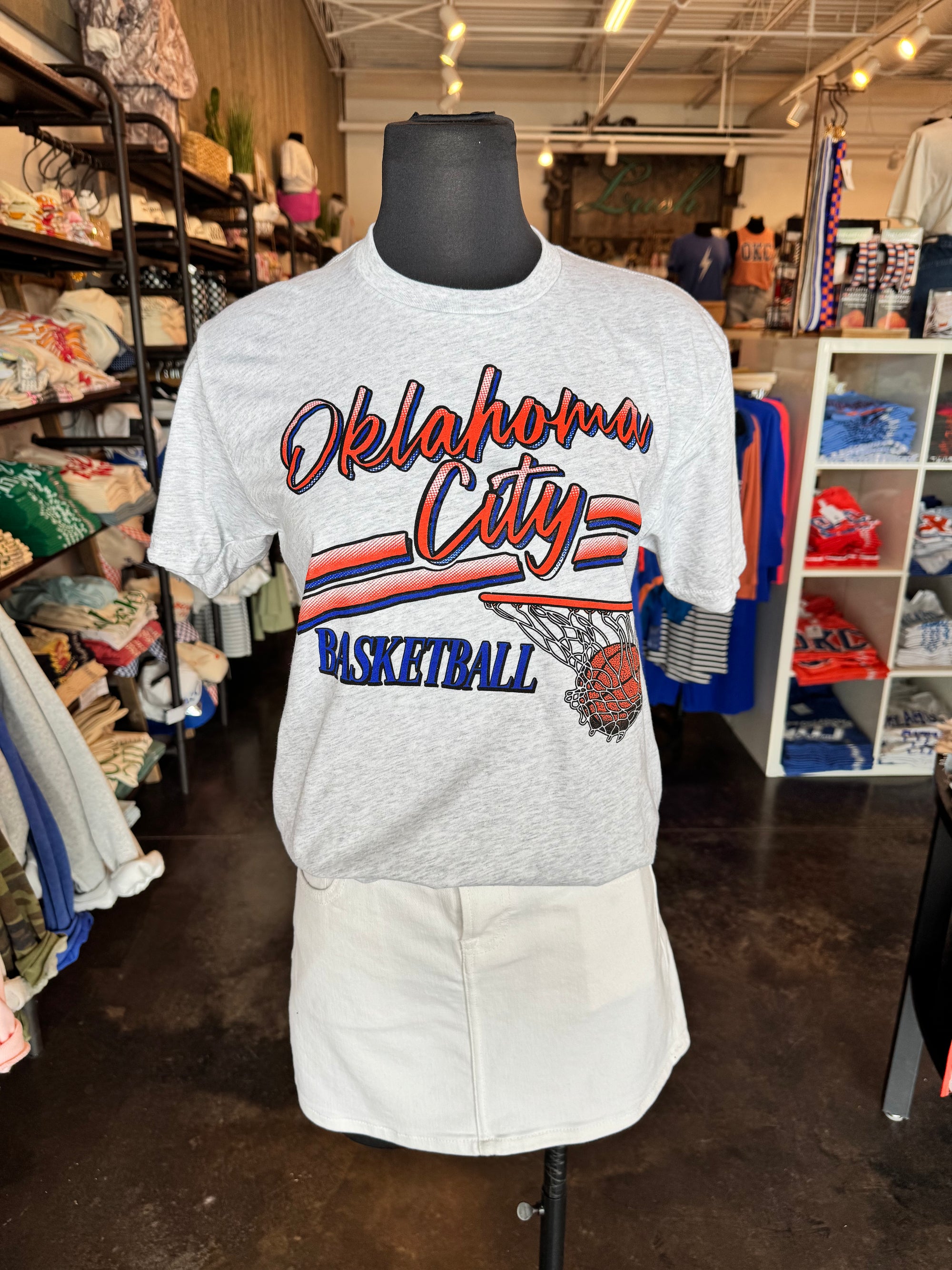 Oklahoma City basketball script swish unisex t-shirt - Lush Fashion Lounge