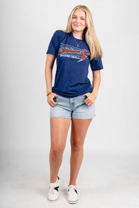 Oklahoma City horizontal lines bolt t-shirt navy - Oklahoma City inspired graphic t-shirts at Lush Fashion Lounge Boutique in Oklahoma City