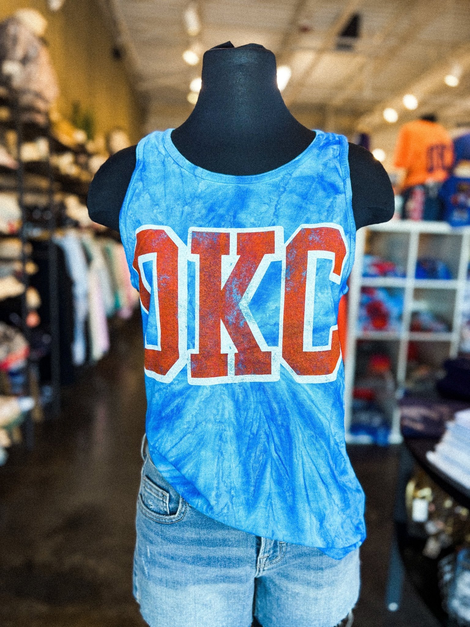 OKC block tie dye tank top blueberry - Cute tank top - Trendy Tank Tops at Lush Fashion Lounge Boutique in Oklahoma City