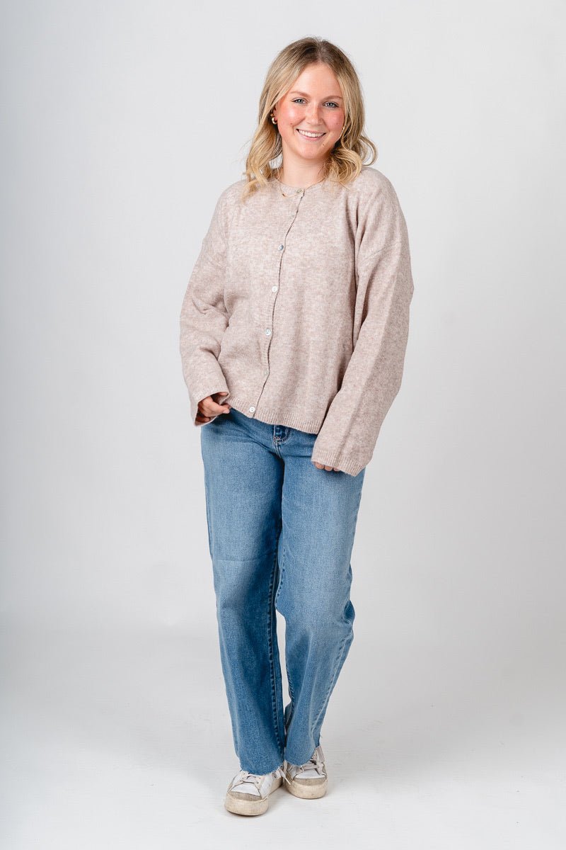 Button up sweater cardigan beige