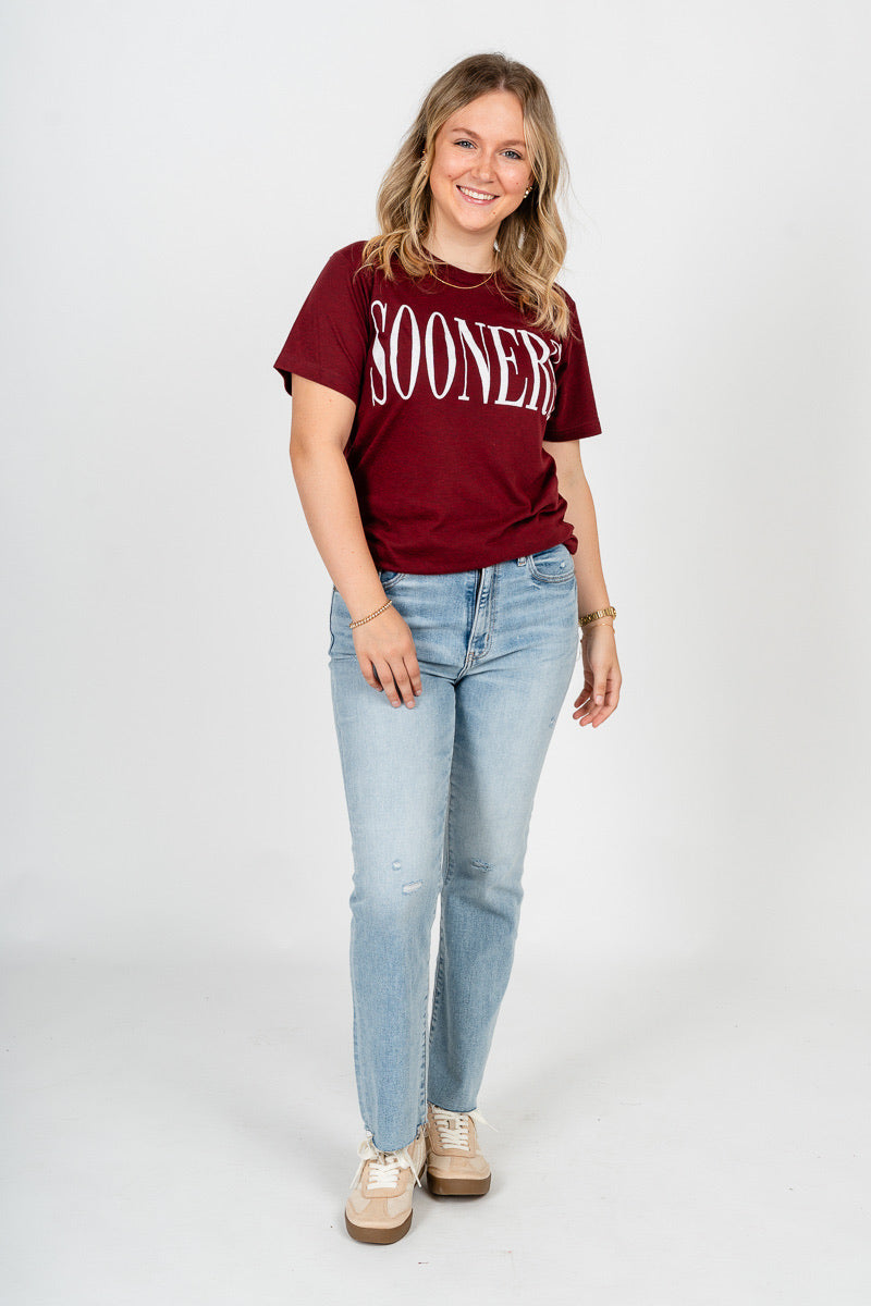 OU Sooners simple font unisex t-shirt crimson