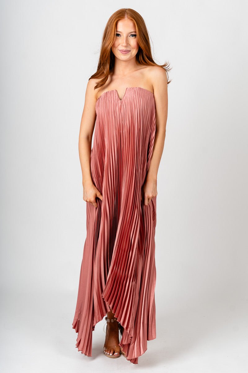 Pleated maxi dress hazel - Trendy dress - Fashion Dresses at Lush Fashion Lounge Boutique in Oklahoma City