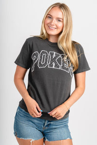 OSU OSU Cowboys polka dot puff t-shirt pepper T-shirt | Lush Fashion Lounge Trendy Oklahoma State Cowboys Apparel & Cute Gameday T-Shirts