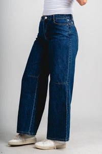 Low rise American flag jeans dark denim - Fun jeans - Unique American Summer Ideas at Lush Fashion Lounge Boutique in Oklahoma